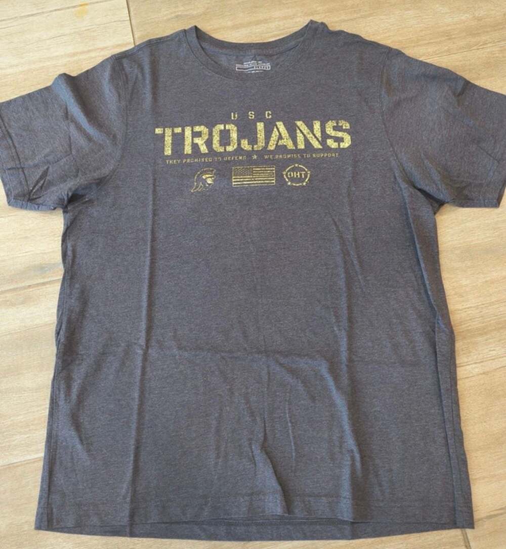 USC Trojans Operation Hat Trick Military Appreciation T-Shirt  Gray sized XL